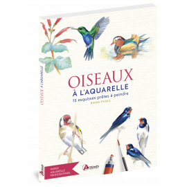 OISEAUX A L'AQUARELLE 15 ESQUISSES PRETES A PEINDRE
