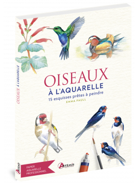 OISEAUX A L'AQUARELLE 15 ESQUISSES PRETES A PEINDRE