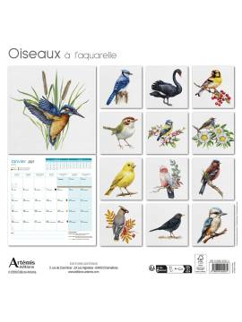 CALENDRIER OISEAUX A L'AQUARELLE 2027
