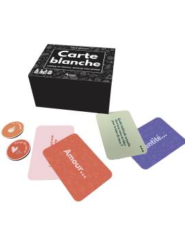 CARTE BLANCHE 350 CARTES + 8 BADGES ET REGLE DU