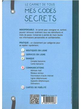 LE CARNET DE TOUS MES CODES SECRETS