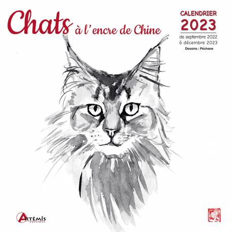 CALENDRIER CHAT A L'ENCRE DE CHINE 2023