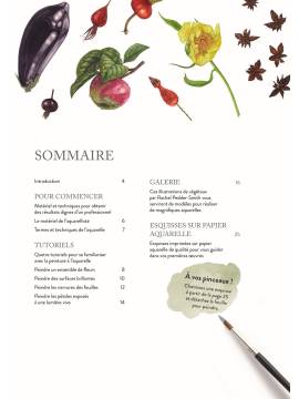 ART BOTANIQUE A L'AQUARELLE 15 ESQUISSES PRETES A PEINDRE